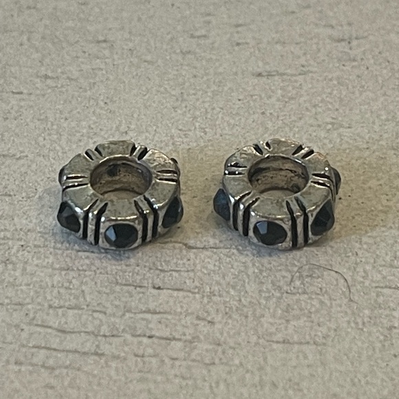 COPY - Brighton Silver With Black Gems Spacer Charms - Picture 2 of 5